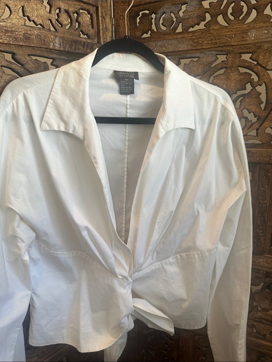 Lafayette 148 New York Tops - Lafayette 148 New York White Twisted Front Blouse